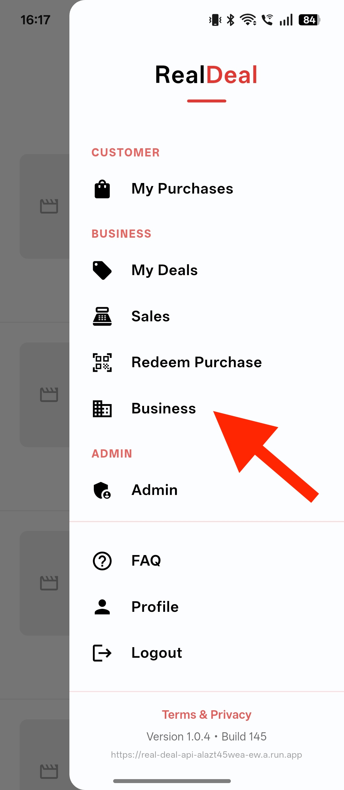 Business profile setup
